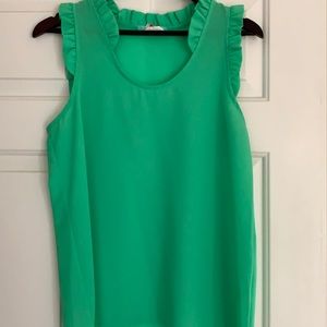 Karlie Kelly Green Flowy Relaxed Tank